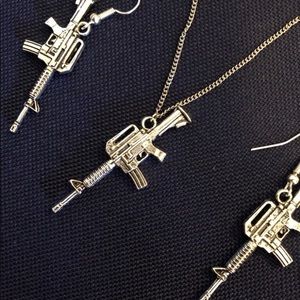 Gun Earrings & Necklace